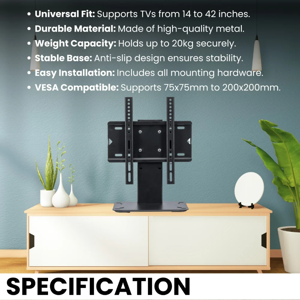 Red Mount LED Table Top Stand  14" To 42" | Adjustable (TT-42) view 4